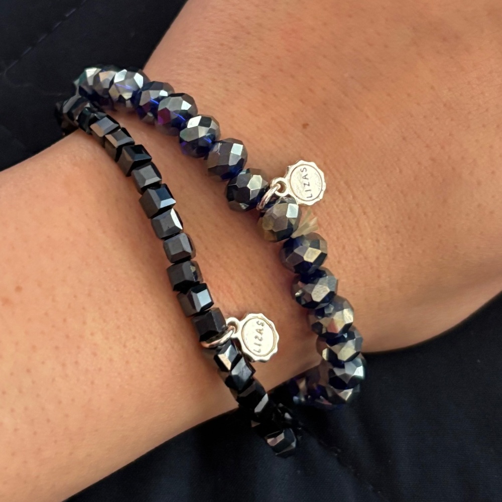 2 Lizas Navy Stretch Bracelets NWT